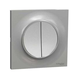 SCHNEIDER Odace Interrupteur double va et vient aluminium complet