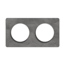 SCHNEIDER Odace Touch Plaque double ardoise avec liseré aluminium - S530804V