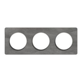 SCHNEIDER Odace Touch Plaque triple ardoise avec liseré aluminium - S530806V