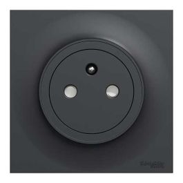 SCHNEIDER Odace Prise de courant 2P+T affleurante anthracite complet