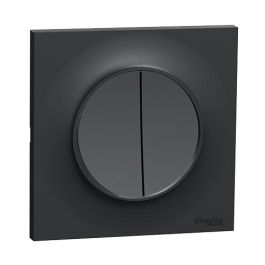 SCHNEIDER Odace Interrupteur double va et vient anthracite complet