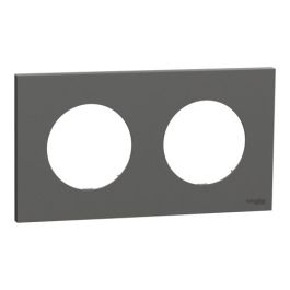 SCHNEIDER Odace Plaque double gris basalte - S904704