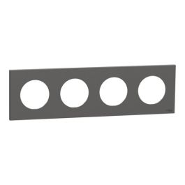 SCHNEIDER Odace Plaque quadruple gris basalte - S904708