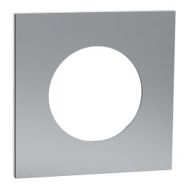 SCHNEIDER Odace Metal Plaque simple titane support blanc - S910702