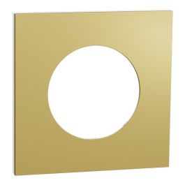 SCHNEIDER Odace Metal Plaque simple laiton support blanc - S911702