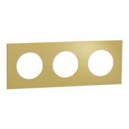 SCHNEIDER Odace Metal Plaque triple laiton support blanc - S911706