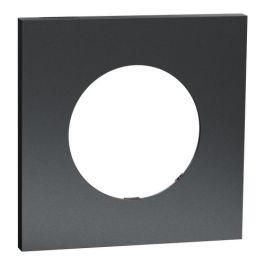 SCHNEIDER Odace Metal Plaque simple perle noire support noir - S912702