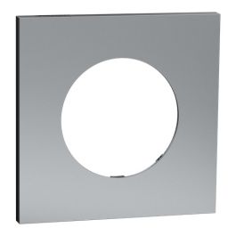 SCHNEIDER Odace Metal Plaque simple titane support noir - S915702