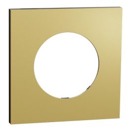 SCHNEIDER Odace Metal Plaque simple laiton support noir - S916702