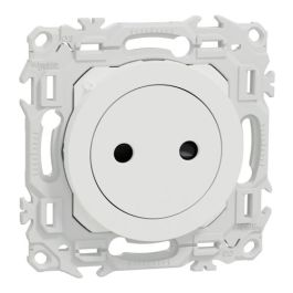 SCHNEIDER Odace Prise de courant 2P affleurante blanc craie - S920033