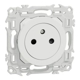 SCHNEIDER Odace Prise de courant 2P+T affleurante blanc craie - S920052