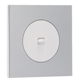 SCHNEIDER Odace Interrupteur va et vient/bouton poussoir à levier blanc craie et plaque simple aluminium