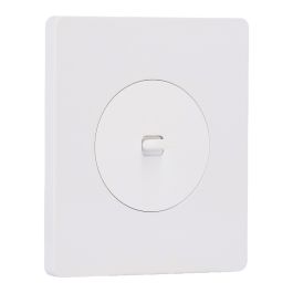 SCHNEIDER Odace Interrupteur va et vient/bouton poussoir à levier blanc craie et plaque simple Architecte blanc émaillé