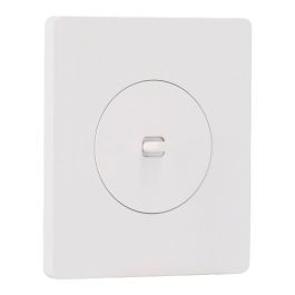SCHNEIDER Odace Interrupteur va et vient/bouton poussoir à levier blanc craie et plaque simple Architecte céramique blanc