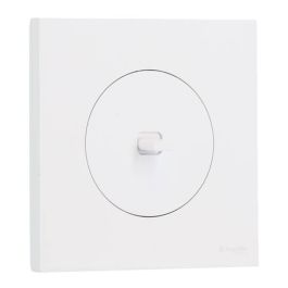 SCHNEIDER Odace Interrupteur va et vient/bouton poussoir à levier blanc craie complet