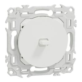 SCHNEIDER Odace Interrupteur va et vient/bouton poussoir à levier blanc craie - S920203