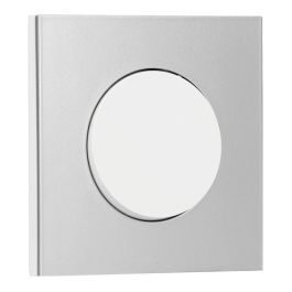 SCHNEIDER Odace Interrupteur va et vient/bouton poussoir blanc craie et plaque simple aluminium