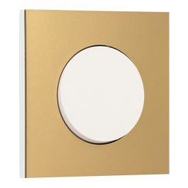 SCHNEIDER Odace Interrupteur va et vient/bouton poussoir blanc craie et plaque simple laiton