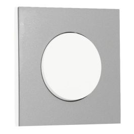 SCHNEIDER Odace Interrupteur va et vient/bouton poussoir blanc craie et plaque simple titane