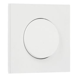 SCHNEIDER Odace Interrupteur va et vient/bouton poussoir blanc craie et plaque simple céramique blanc