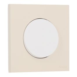 SCHNEIDER Odace Interrupteur va et vient/bouton poussoir blanc craie et plaque simple beige sable