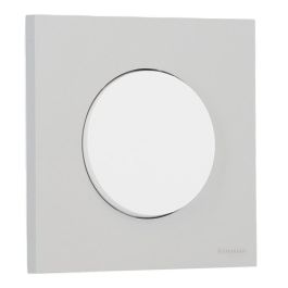 SCHNEIDER Odace Interrupteur va et vient/bouton poussoir blanc craie et plaque simple gris galet