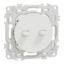 SCHNEIDER Odace Interrupteur double va et vient/bouton poussoir à levier blanc craie - S920213