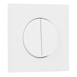 SCHNEIDER Odace Interrupteur double va et vient/bouton poussoir blanc craie et plaque simple céramique blanc