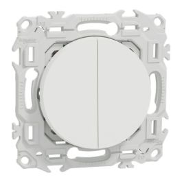 SCHNEIDER Odace Lot de 108 interrupteurs doubles va et vient/boutons poussoirs blanc craie - S920214P