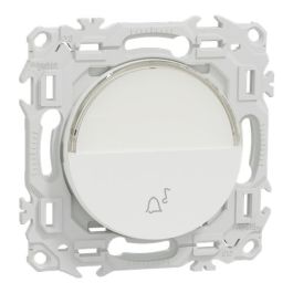 SCHNEIDER Odace Bouton poussoir porte-étiquette blanc craie - S920246