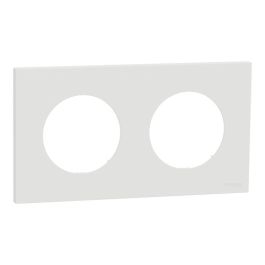 SCHNEIDER Odace Plaque double blanc craie - S920704