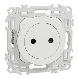 SCHNEIDER Odace Prise de courant 2P affleurante avec griffes blanc craie - S925033