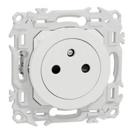 SCHNEIDER Odace Prise de courant 2P+T affleurante avec griffes blanc craie - S925052