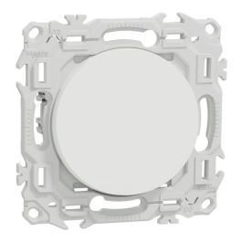 SCHNEIDER Odace Interrupteur va et vient/bouton poussoir avec griffes blanc craie - S925204