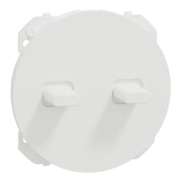 SCHNEIDER Odace Enjoliveur interrupteur double va et vient/poussoir à levier blanc craie - S929211
