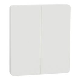 SCHNEIDER Odace Integral Architecte Enjoliveur pour double va et vient/bouton poussoir/plaque simple blanc craie - S929224