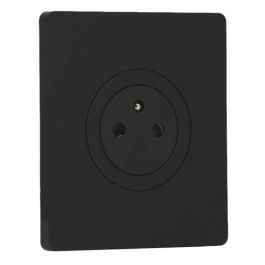 SCHNEIDER Odace Prise de courant 2P+T affleurante noir onyx et plaque simple Architecte noir onyx