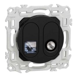 SCHNEIDER Odace Prise RJ45 catégorie 6 STP et TV simple noir onyx - S940141