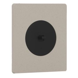 SCHNEIDER Odace Interrupteur va et vient/bouton poussoir à levier noir onyx et plaque simple Architecte béton
