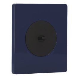 SCHNEIDER Odace Interrupteur va et vient/bouton poussoir à levier noir onyx et plaque simple Architecte bleu émaillé