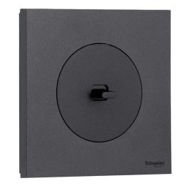 SCHNEIDER Odace Interrupteur va et vient/bouton poussoir à levier noir onyx complet