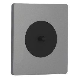 SCHNEIDER Odace Interrupteur va et vient/bouton poussoir à levier noir onyx et plaque simple Architecte titane