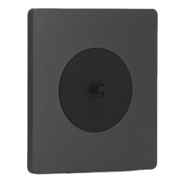SCHNEIDER Odace Interrupteur va et vient/bouton poussoir à levier noir onyx et plaque simple Architecte perle noire