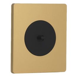 SCHNEIDER Odace Interrupteur va et vient/bouton poussoir à levier noir onyx et plaque simple Architecte laiton
