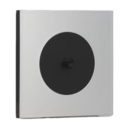 SCHNEIDER Odace Interrupteur va et vient/bouton poussoir à levier noir onyx et plaque simple aluminium