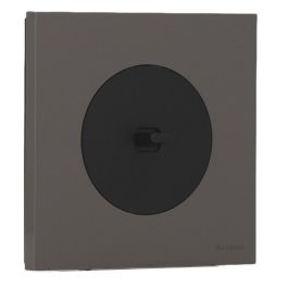 SCHNEIDER Odace Interrupteur va et vient/bouton poussoir à levier noir onyx et plaque simple gris basalte