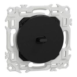 SCHNEIDER Odace Interrupteur va et vient/bouton poussoir à levier noir onyx - S940203