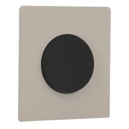 SCHNEIDER Odace Interrupteur va et vient/bouton poussoir noir onyx et plaque simple Architecte béton