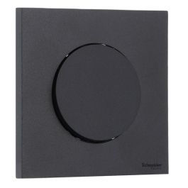 SCHNEIDER Odace Interrupteur va et vient/bouton poussoir noir onyx complet