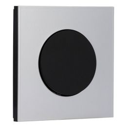 SCHNEIDER Odace Interrupteur va et vient/bouton poussoir noir onyx et plaque simple Aluminium